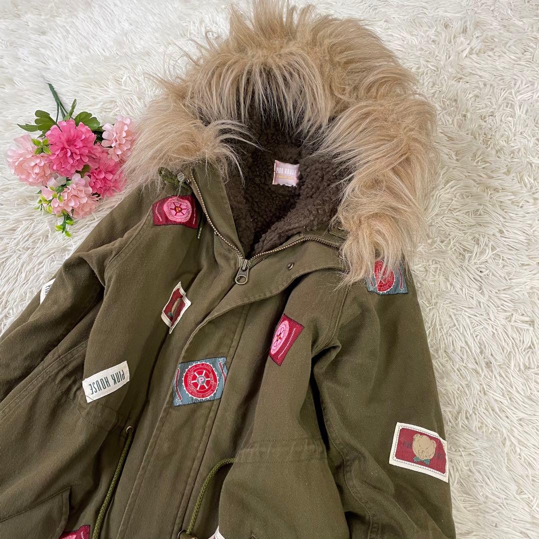 ✨美品✨ピンクハウスチェルシー　ボア　ファー付モッズコート　春秋冬　カーキ　S