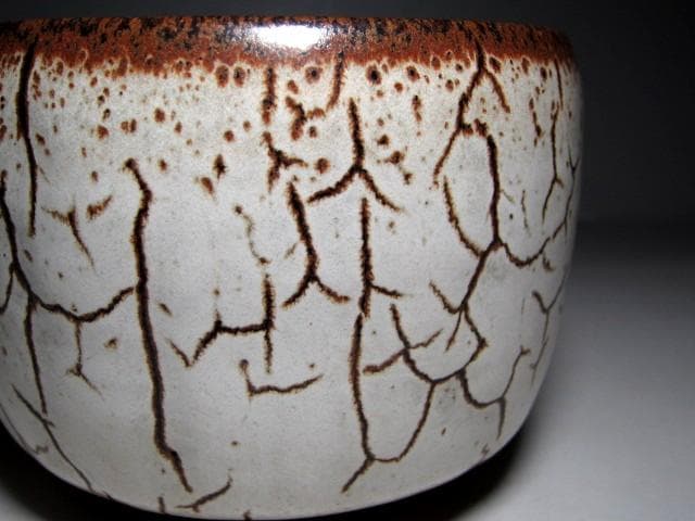 バーナード・リーチ　茶碗　斬新な景色の逸品　　　　　m161