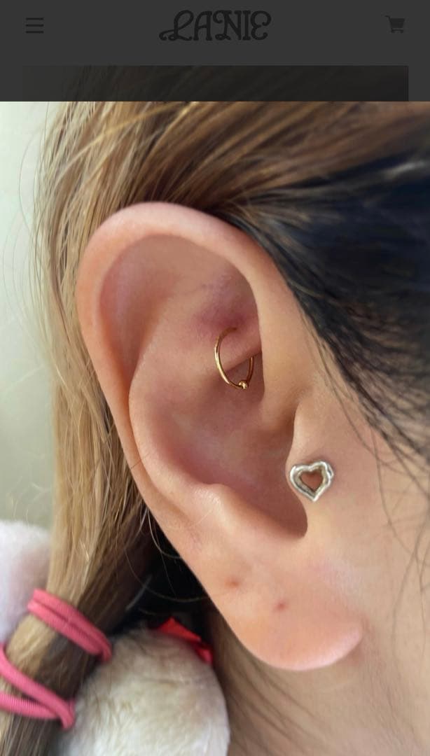 LANIE（ラニー）K18YG 極細フープ ボディピアス