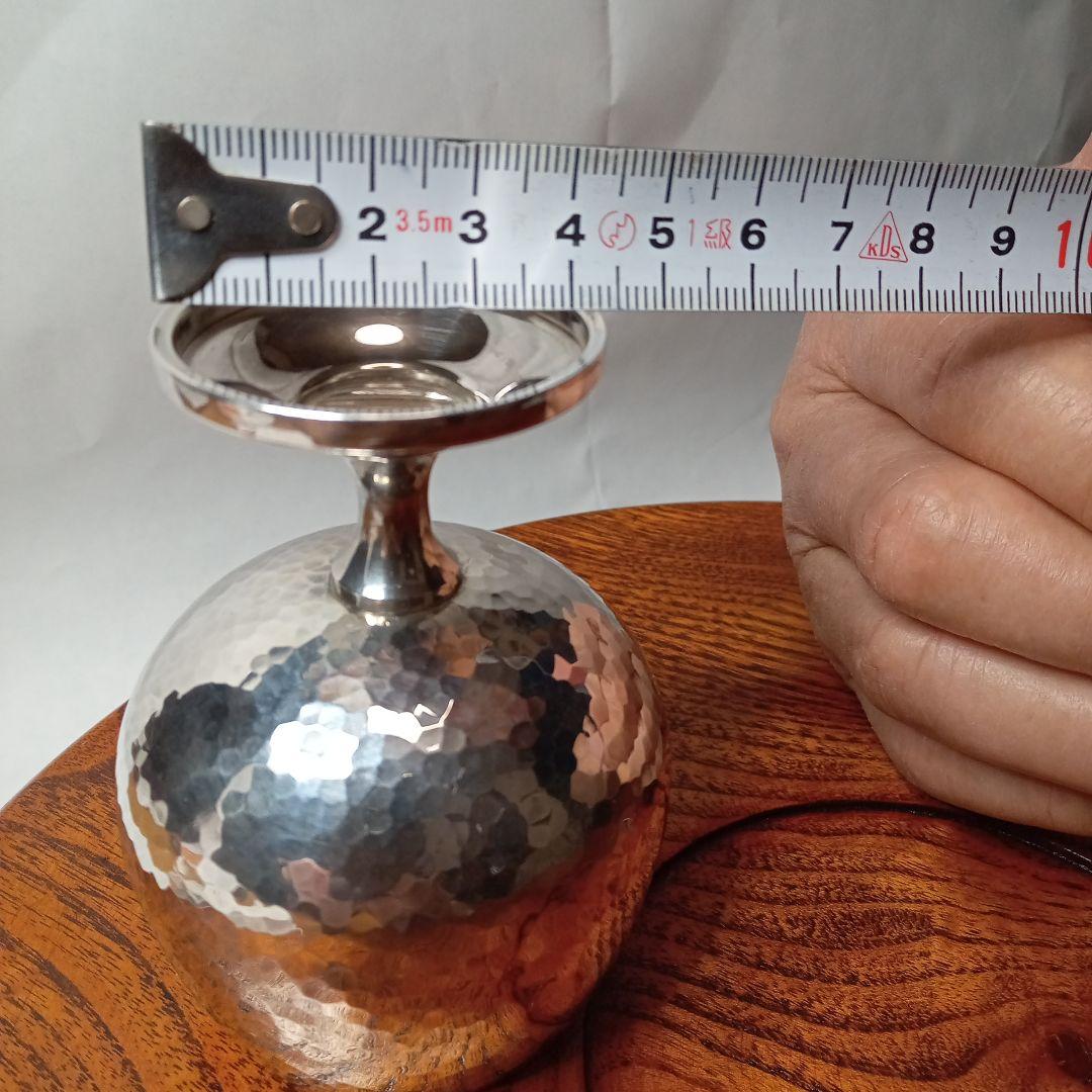 銀杯　シルバー製　鎚目模様　酒器　SILVER 下にMの刻印