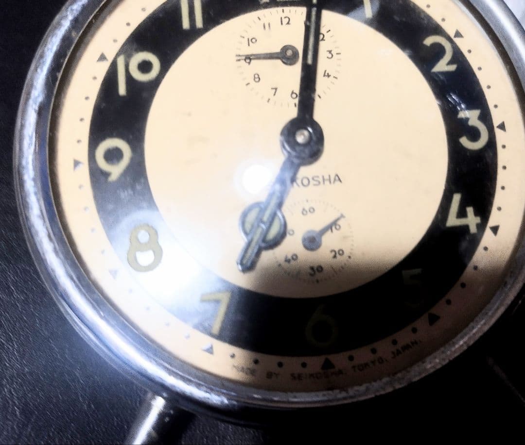 アンテーク　SEIKOSHA アナログ置時計 アラーム機能付き