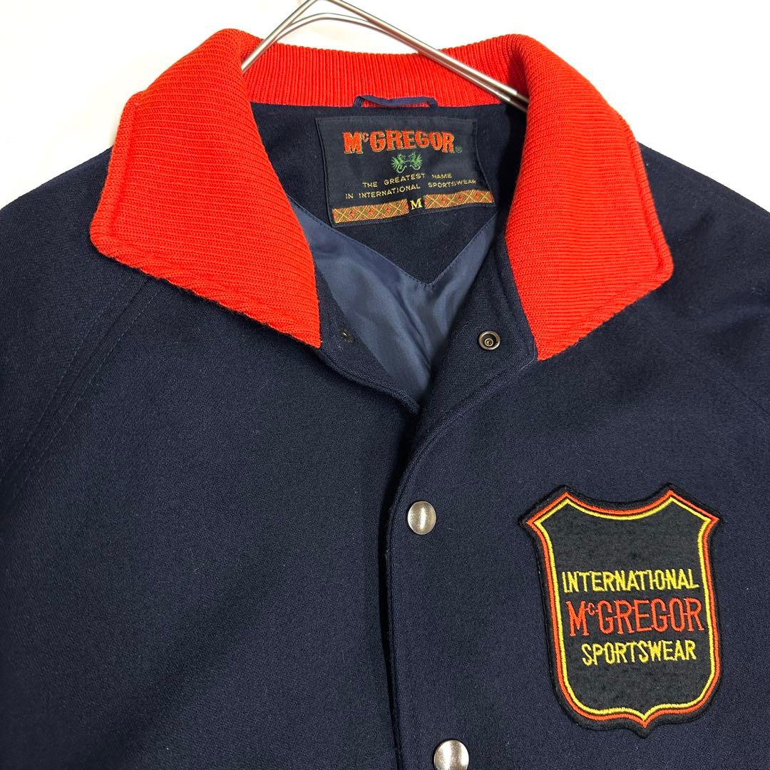 80s McGREGOR マックレガー ウール スタジャン タツノオトシゴ刺繍