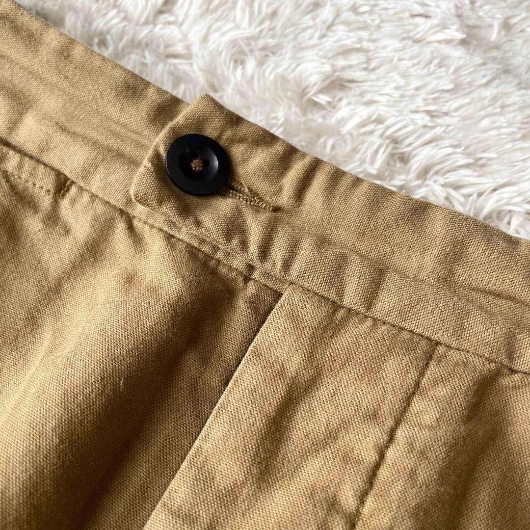 美品 MHL クロップドコットントラウザーズ 3 ブラウン