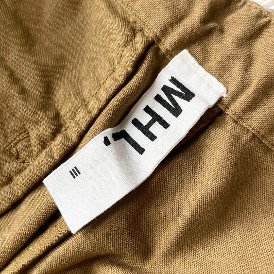 美品 MHL クロップドコットントラウザーズ 3 ブラウン