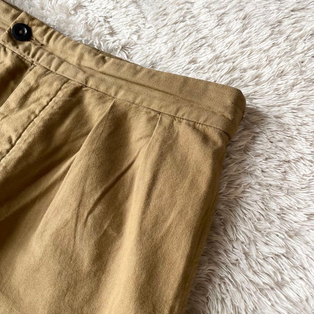 美品 MHL クロップドコットントラウザーズ 3 ブラウン