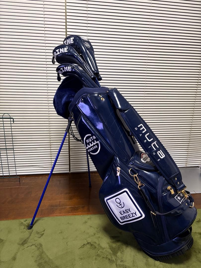MUTA MARINE ネイビー キャディバッグ　クラブカバー7種付き　セット