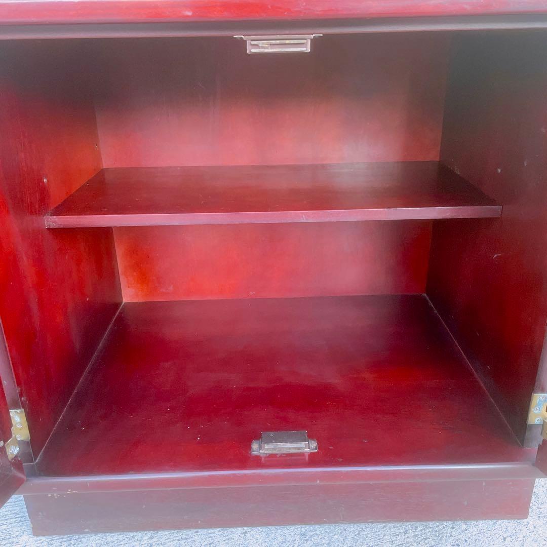 【美品】オールドカリモク ダークブラウン 木製キャビネット サイドボード