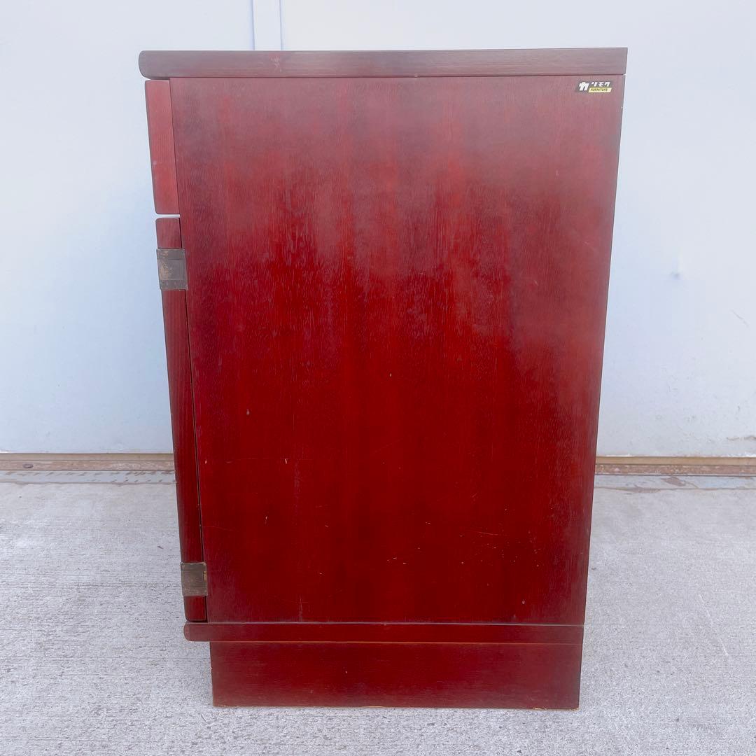 【美品】オールドカリモク ダークブラウン 木製キャビネット サイドボード