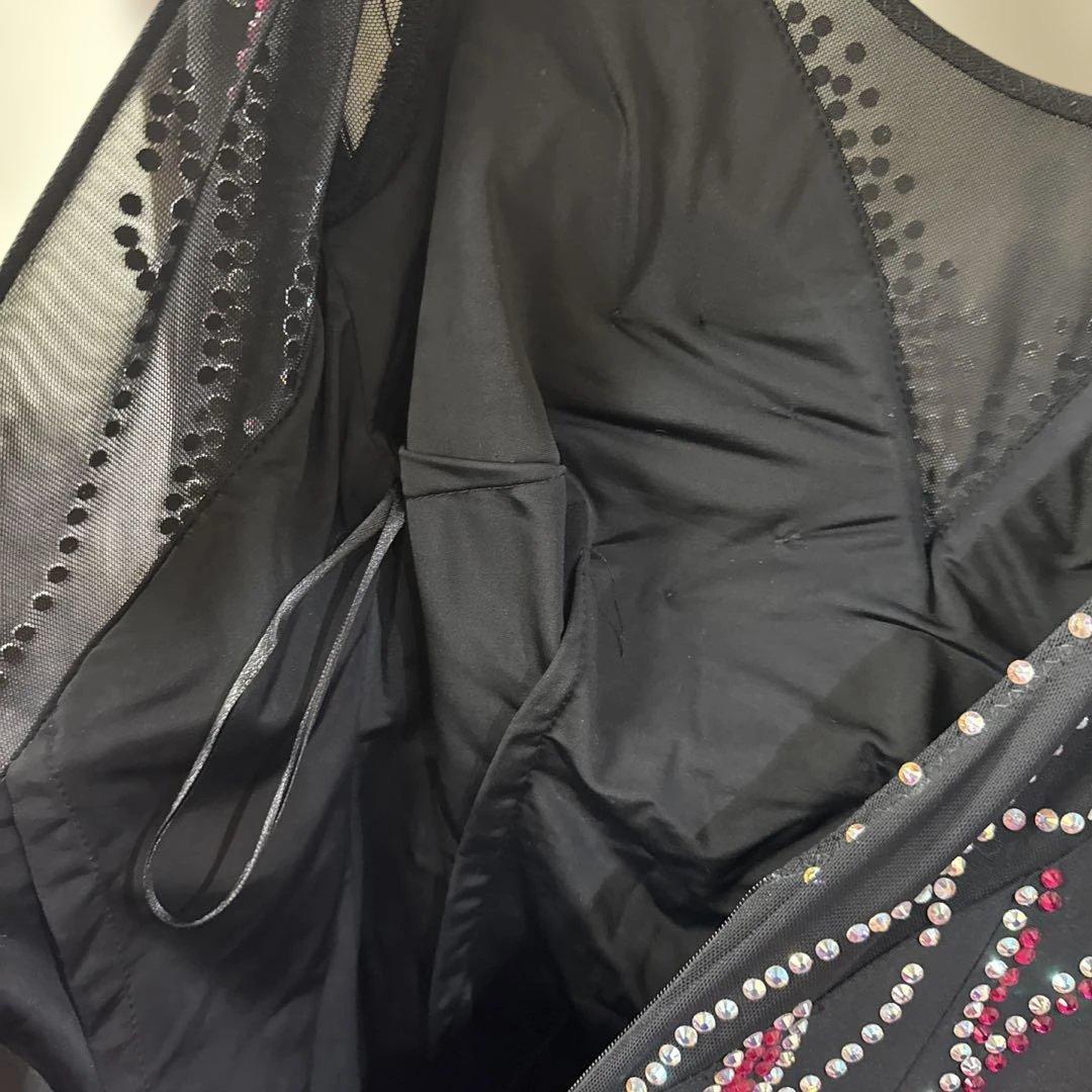 【Mサイズ】社交ダンス　ドレス　ブラック×ピンク