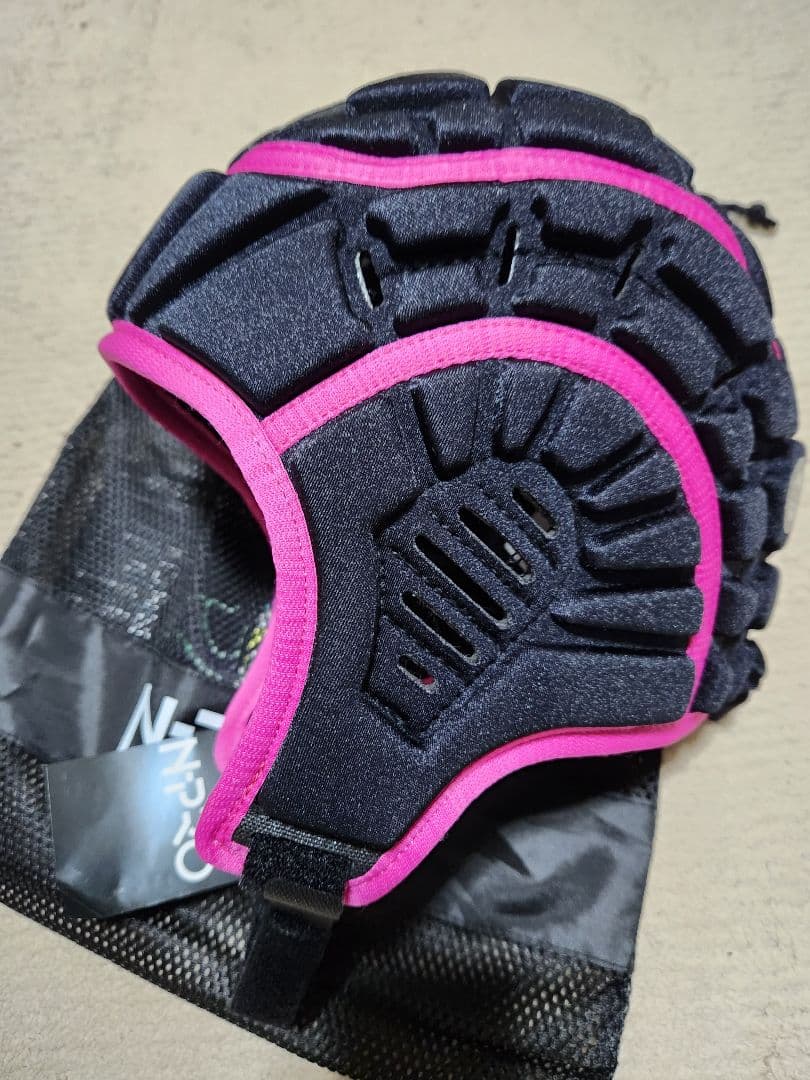 N-PRO 新品ヘッドギアヘッドキャップ 黒✕ネオンピンクSizeL 新品未使用