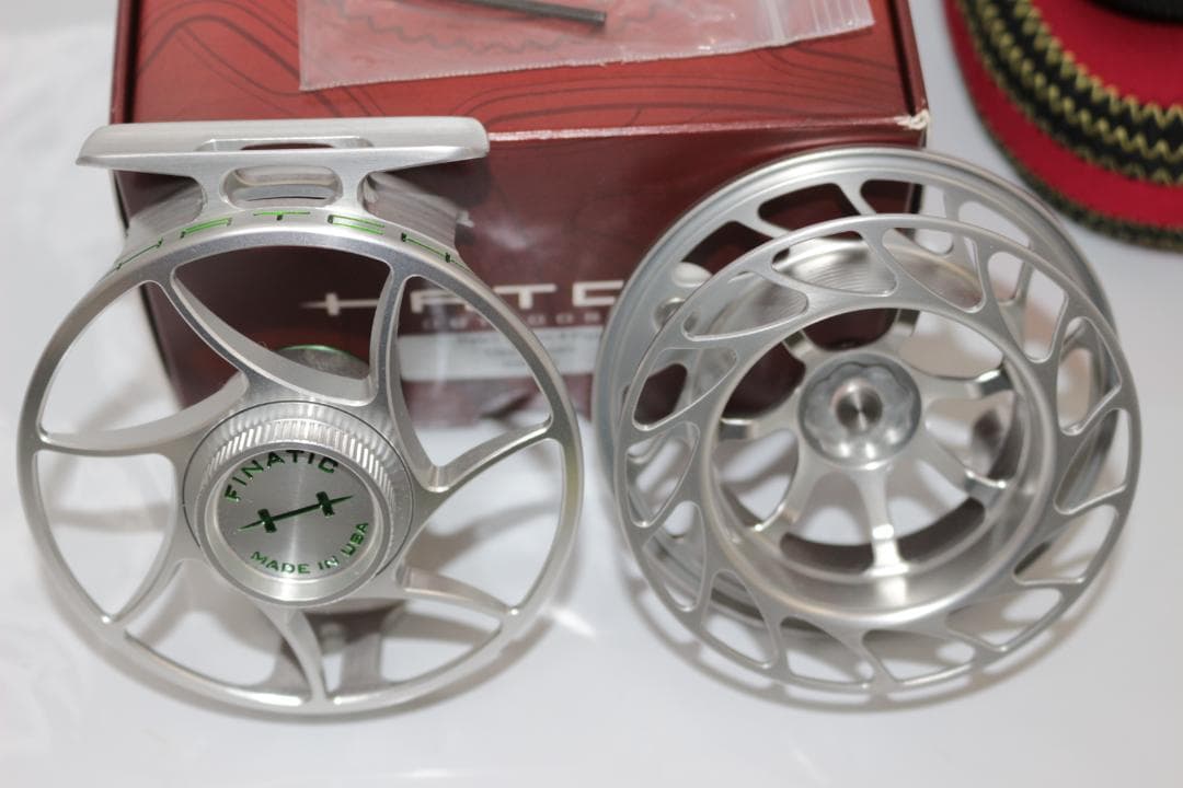 ハッチ　Hatch　Finatic　4Plus　銀/緑　3-5番　箱ケース付き