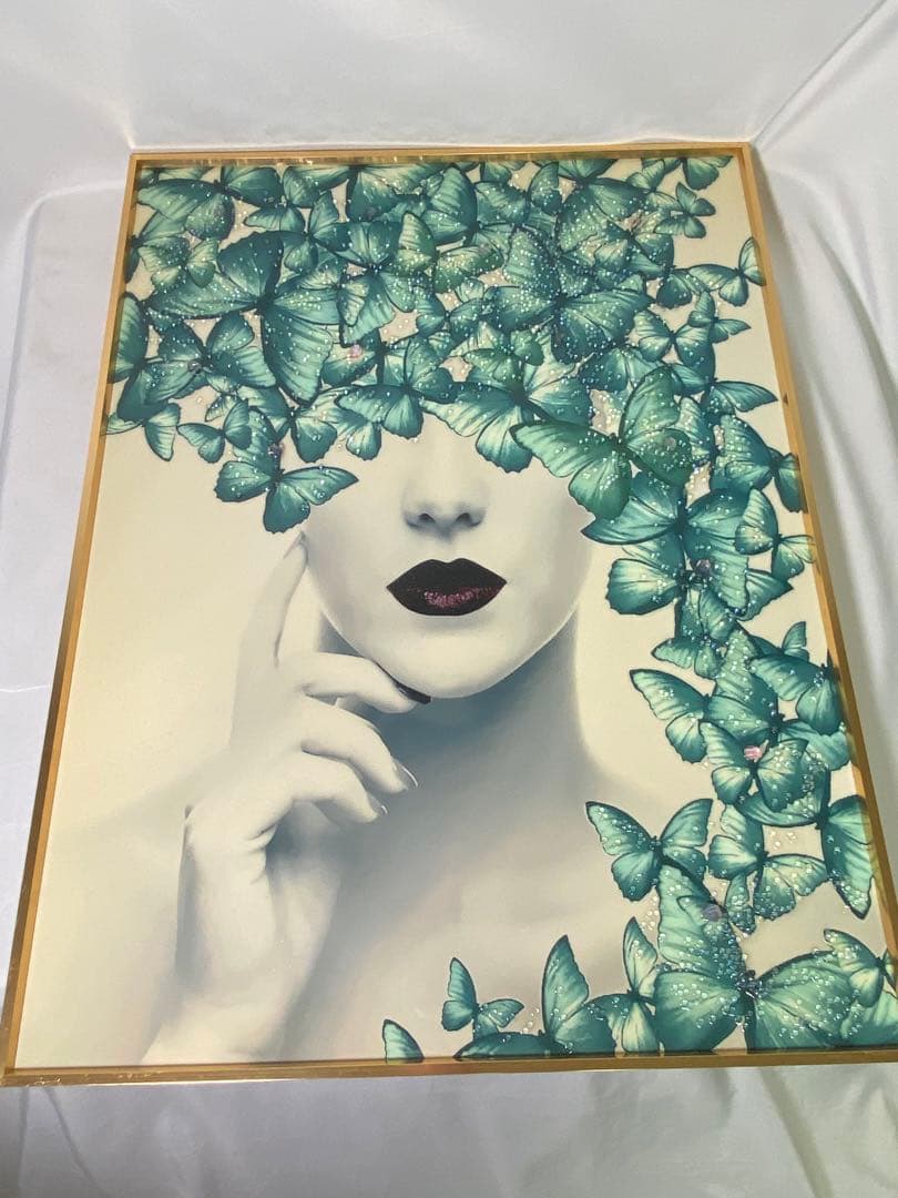 1842❣️ アートフレーム バタフライ 絵画 クリスタルピクチャー  2点セット