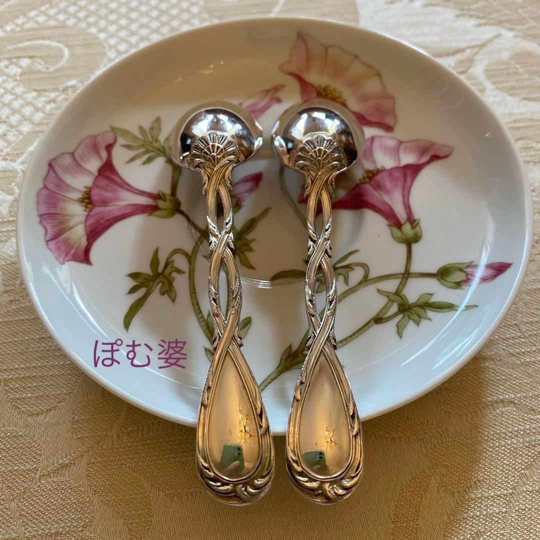 【ピュイフォルカ】純銀スプーン①ロワイヤル１本②ポンパドールアイスクリーム用２本