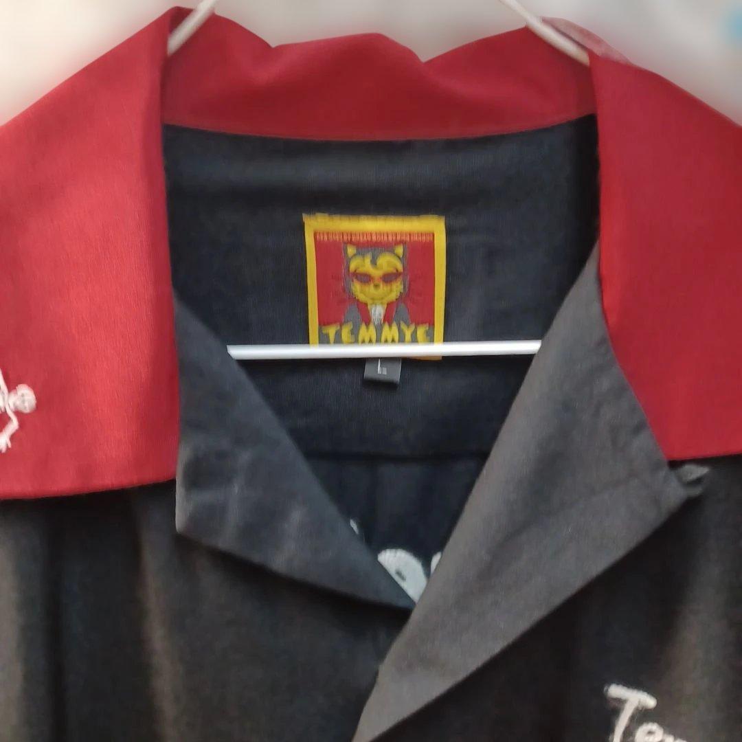 Temmy's ボウリングシャツ 黒/赤