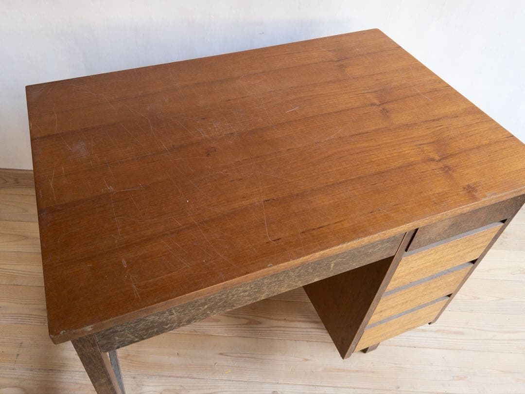 木製デスク　机　作業机　古道具　古家具　ビンテージ　アンティーク　レトロ