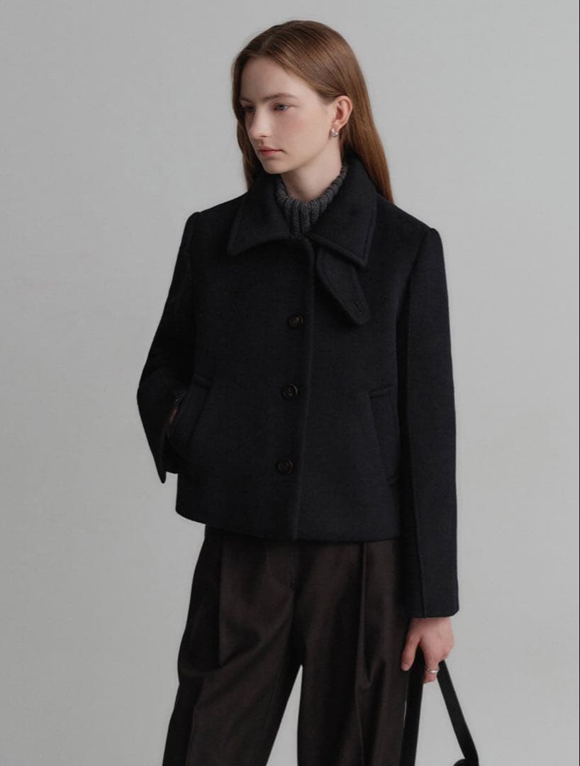 完売 新品 韓国 LOOKAST ウール カシミア ショート ジャケット コート