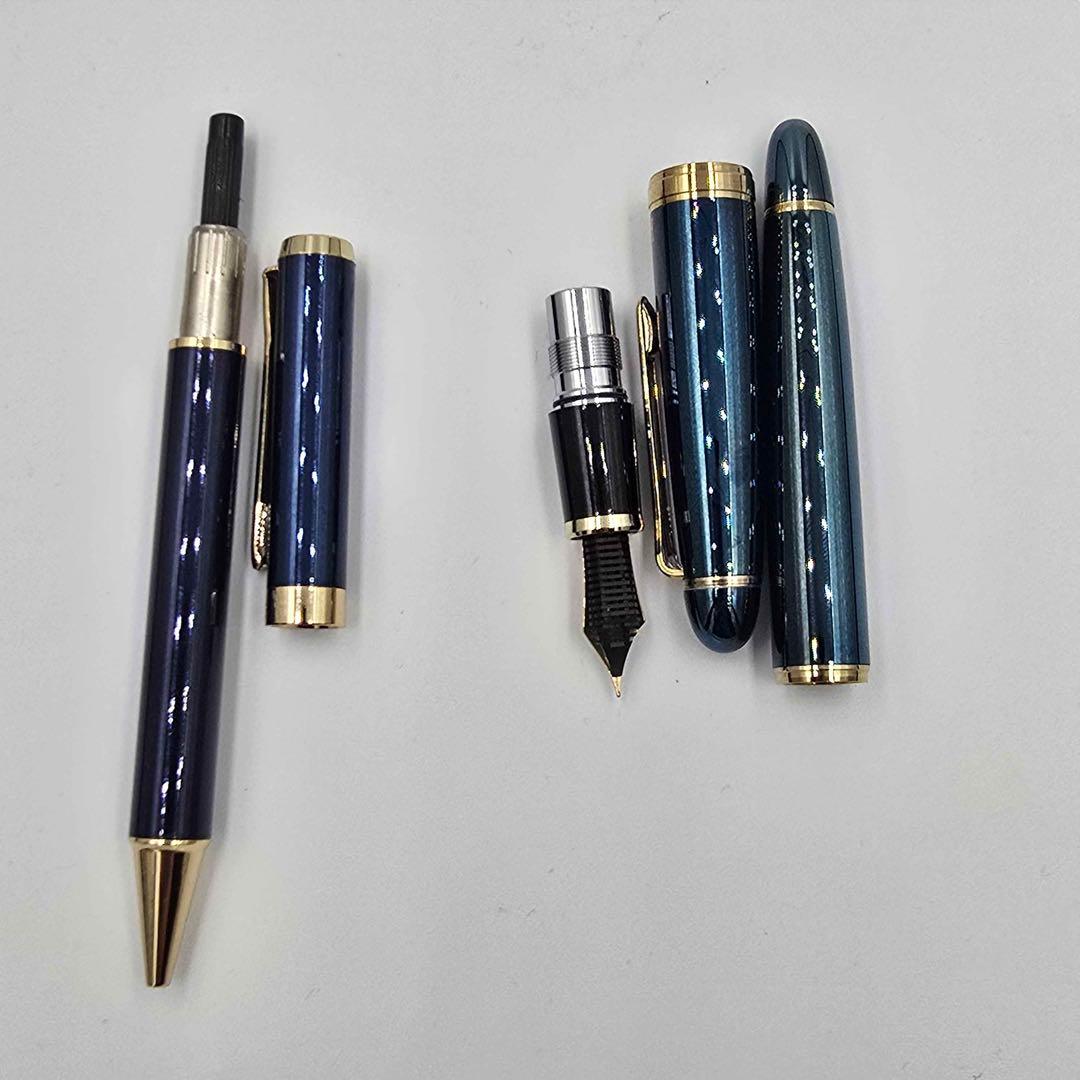 激レア 懸賞品 ThePeace Designブルーチタン 万年筆 セット18K