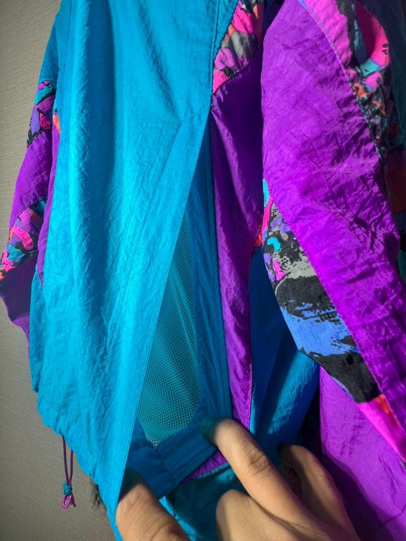 90s Reebok リーボック ビンテージ ナイロンジャケット マルチカラー