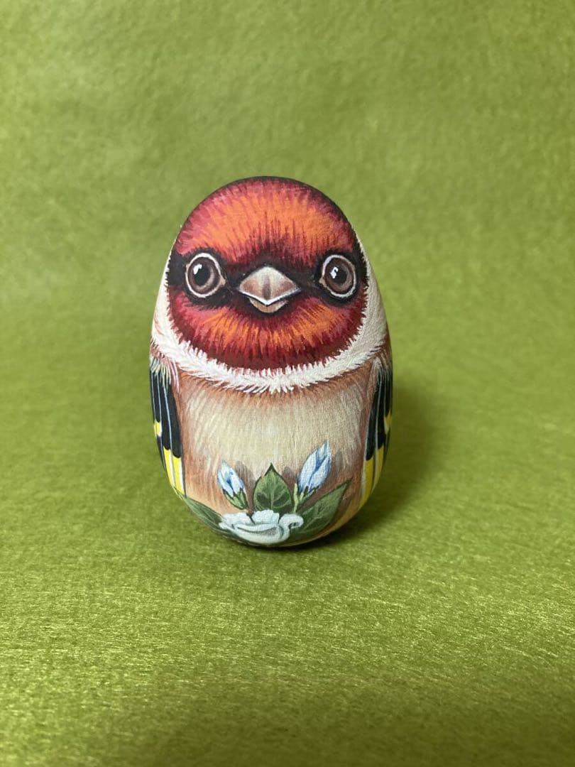 ロシア雑貨☆イースターエッグ オーナメント『ゴールドフィンチ』マトリョーシカ