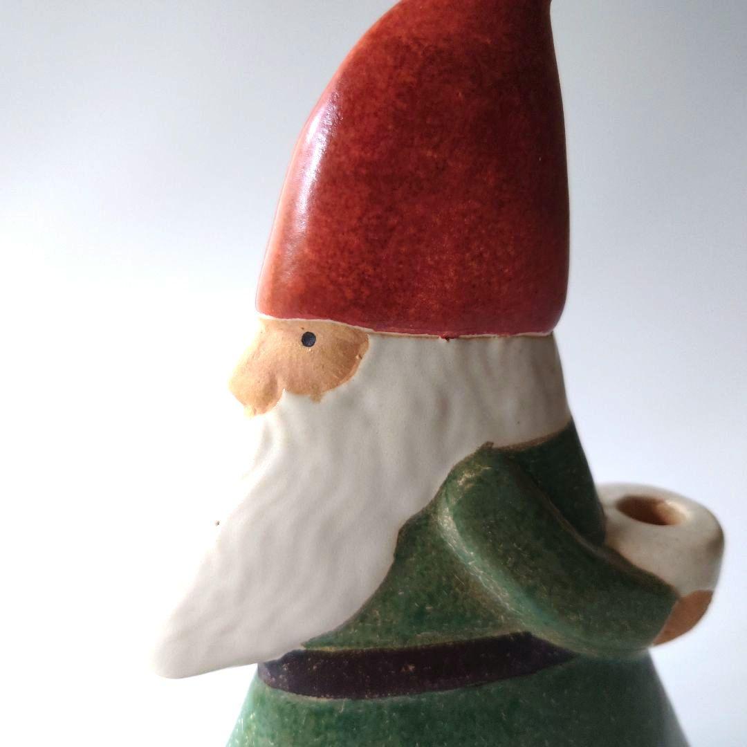 リサラーソン　サンタ　ストレスサンタ　キャンドルホルダー　グリーン