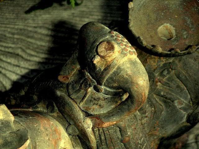 ♥中国　発掘　傭　馬　人物　注水　頭欠損　骨董品