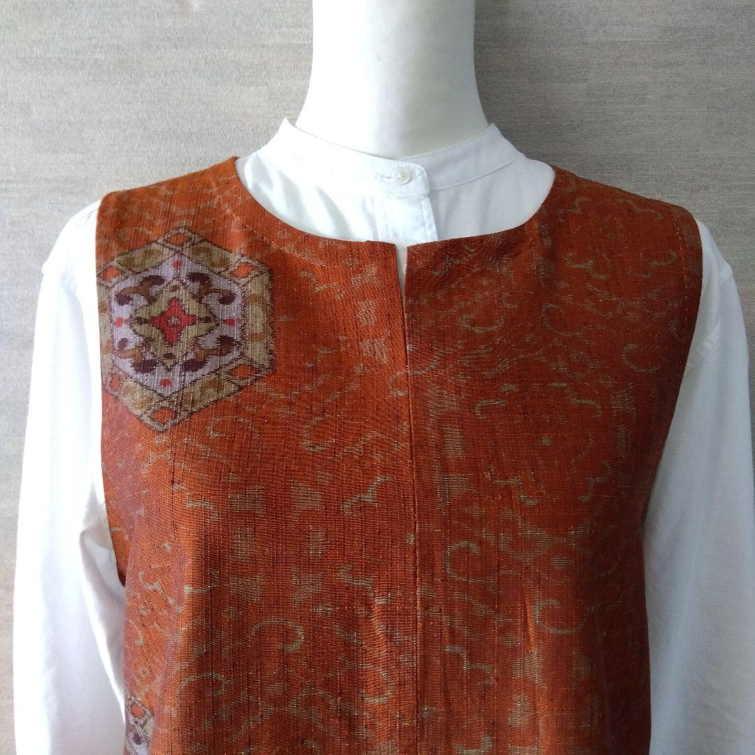 楊貴妃　2026J007　着物リメイク　十日町紬　タックジャンパースカート