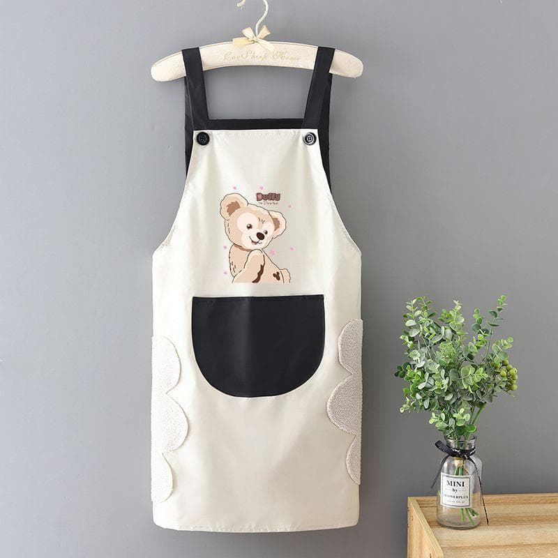 薄手エプロン 夏用 家庭用 可愛いデザイン 防水 防油 ユニセックス