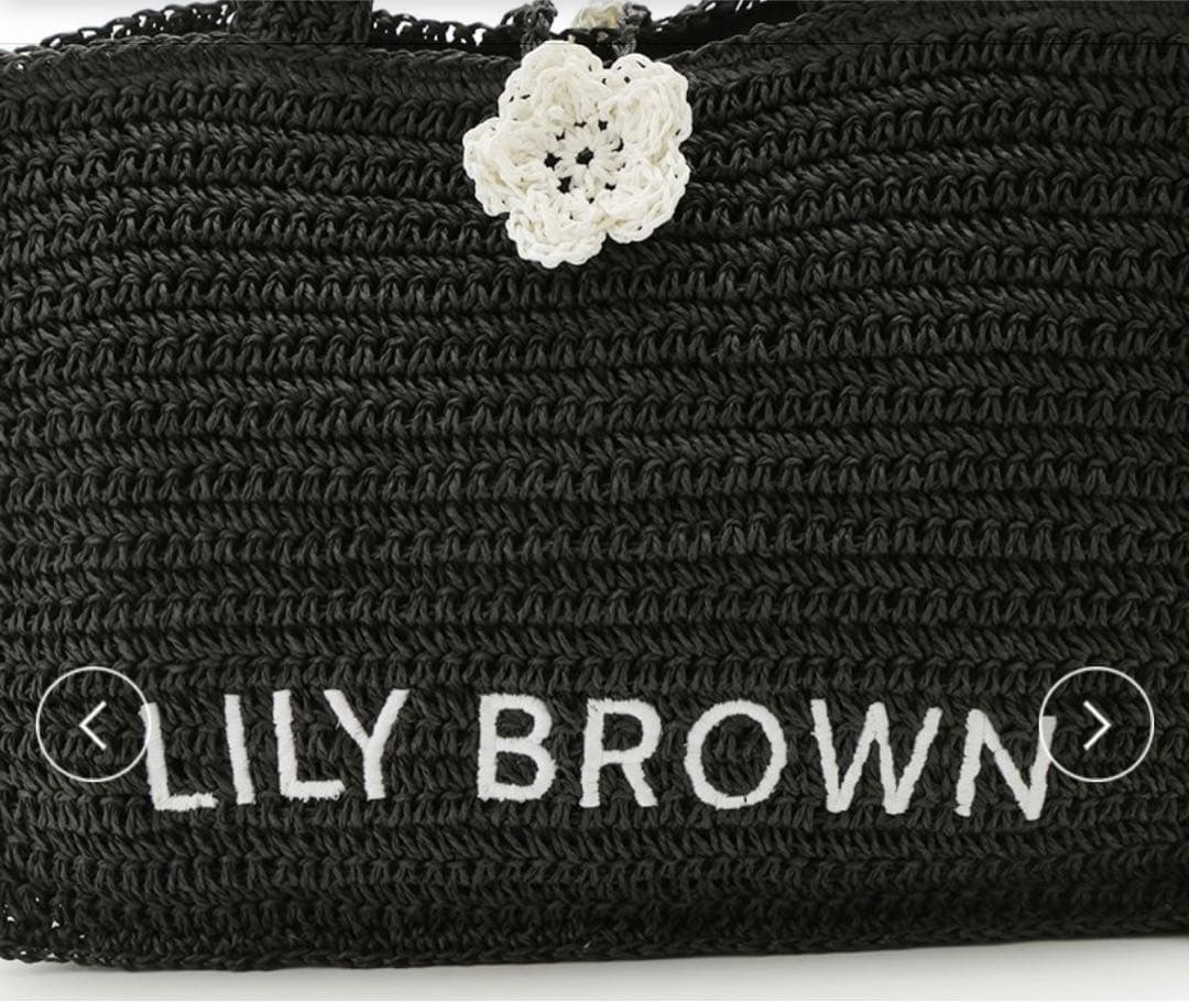 LILY BROWN×MARY QUANTロゴ刺繍カゴバッグ BLK