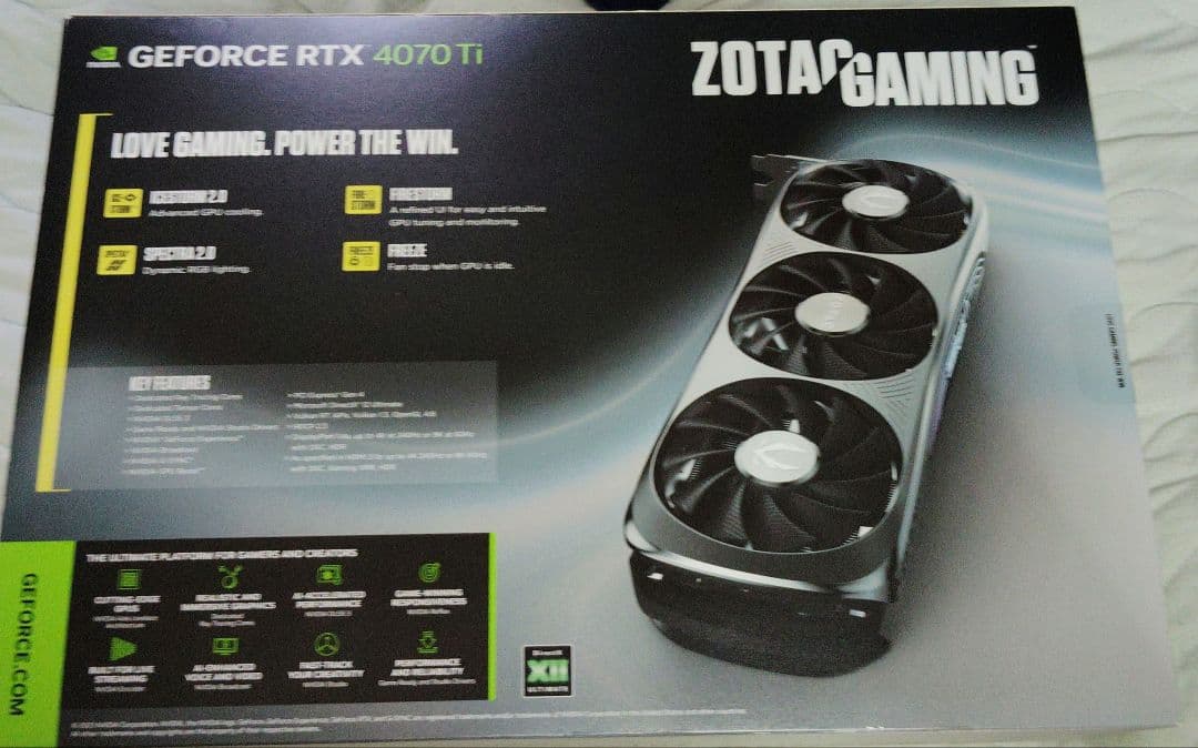 グラフィックボード・グラボ・ビデオカード ZOTAC GEFORCE RTX 4070 Ti 12GB
