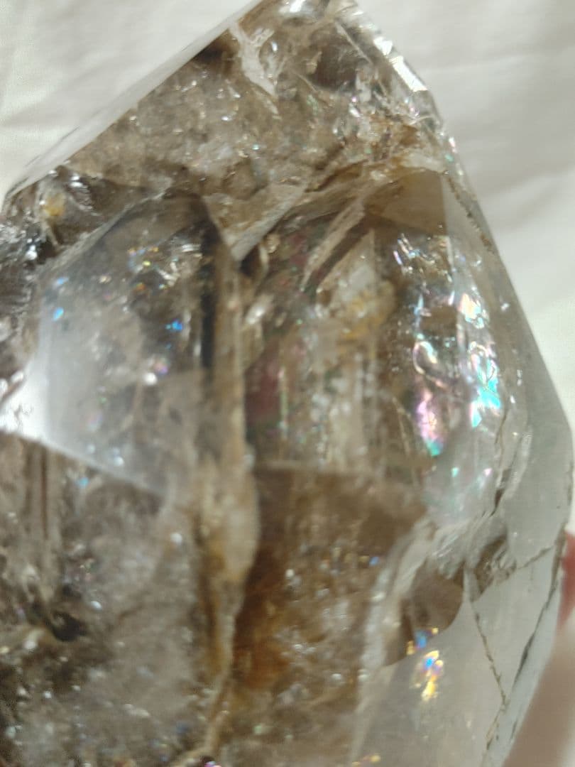 ブラジル産 スモーキーエレスチャル水晶 ジャカレー水晶 原石 797g