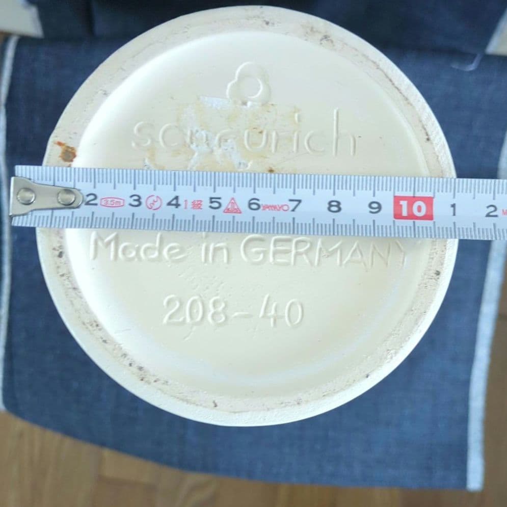 ドイツ　花瓶　scheurich　陶器製ヴィンテージ花瓶　ホワイト細長花瓶