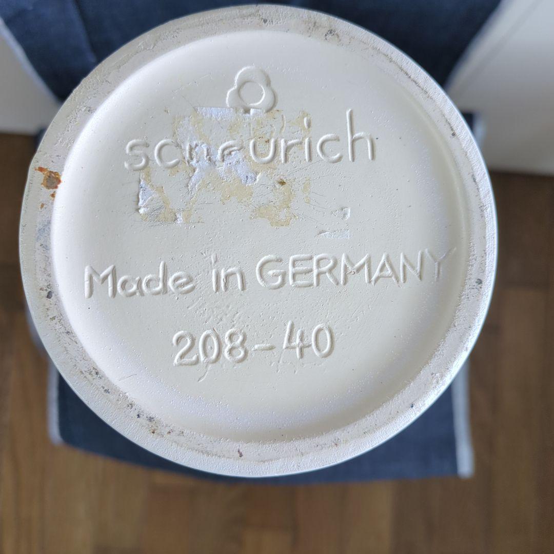 ドイツ　花瓶　scheurich　陶器製ヴィンテージ花瓶　ホワイト細長花瓶