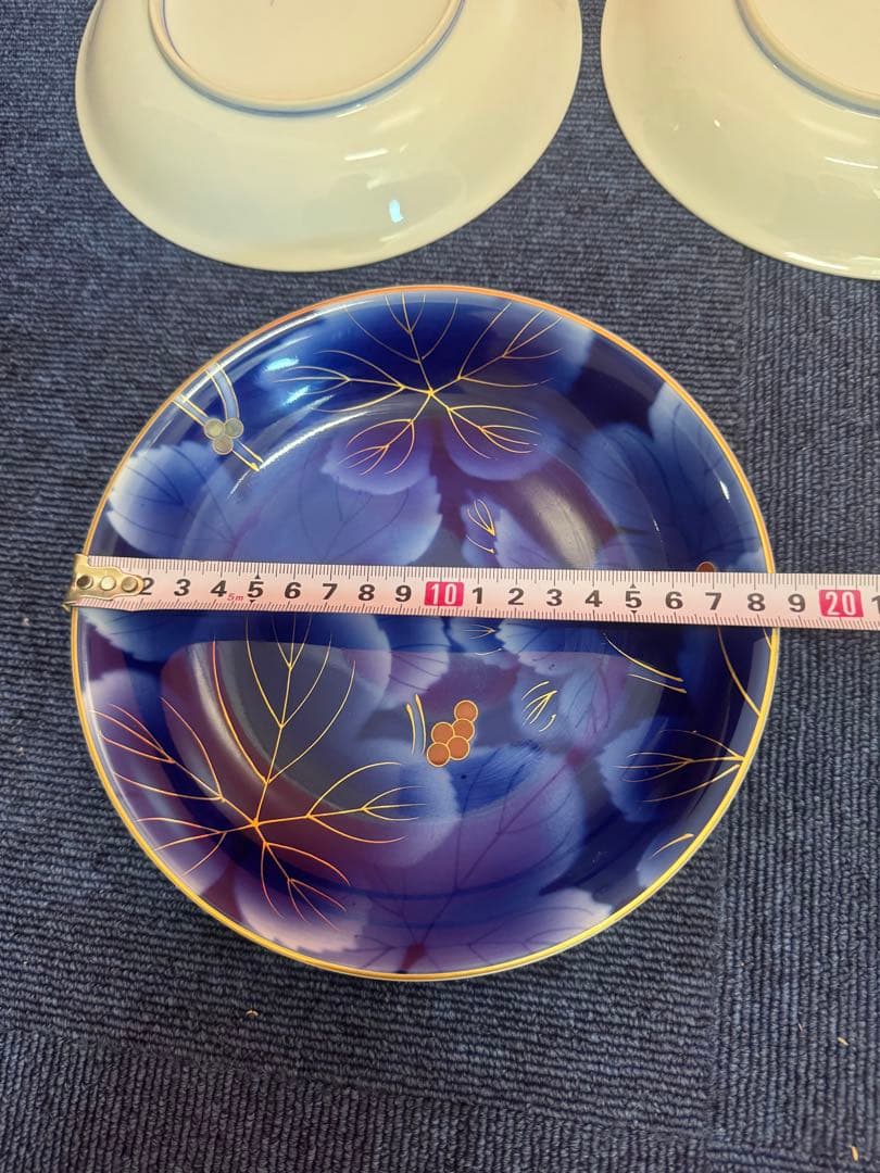 2023 深川製磁　葡萄瑠璃　皿　5客　金彩　未使用