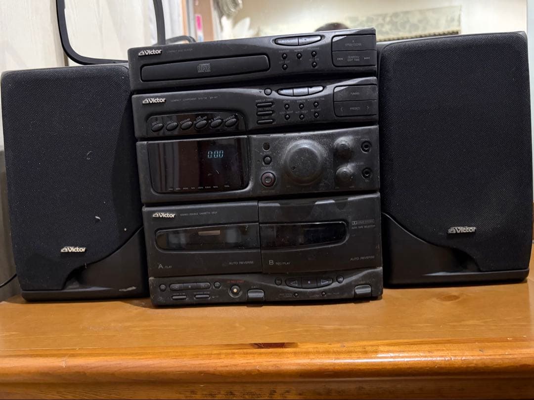 Victor コンポ FMラジオ CDカセットデッキ