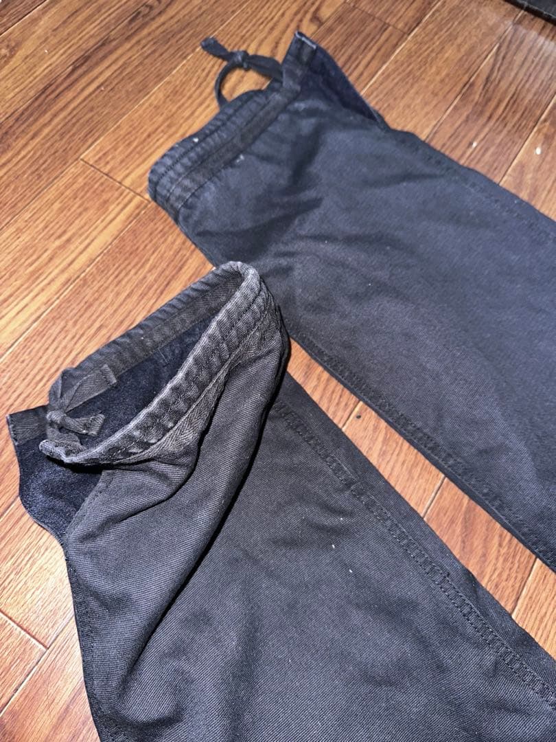 U.S. NAVY 黒オーバーオール M デッキパンツ　フック　ミリタリーパンツ