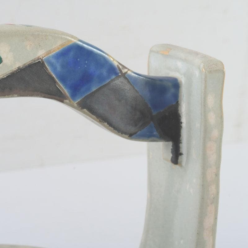 茶道具　陶斉作　色絵　花草文　手桶鉢　N　9817