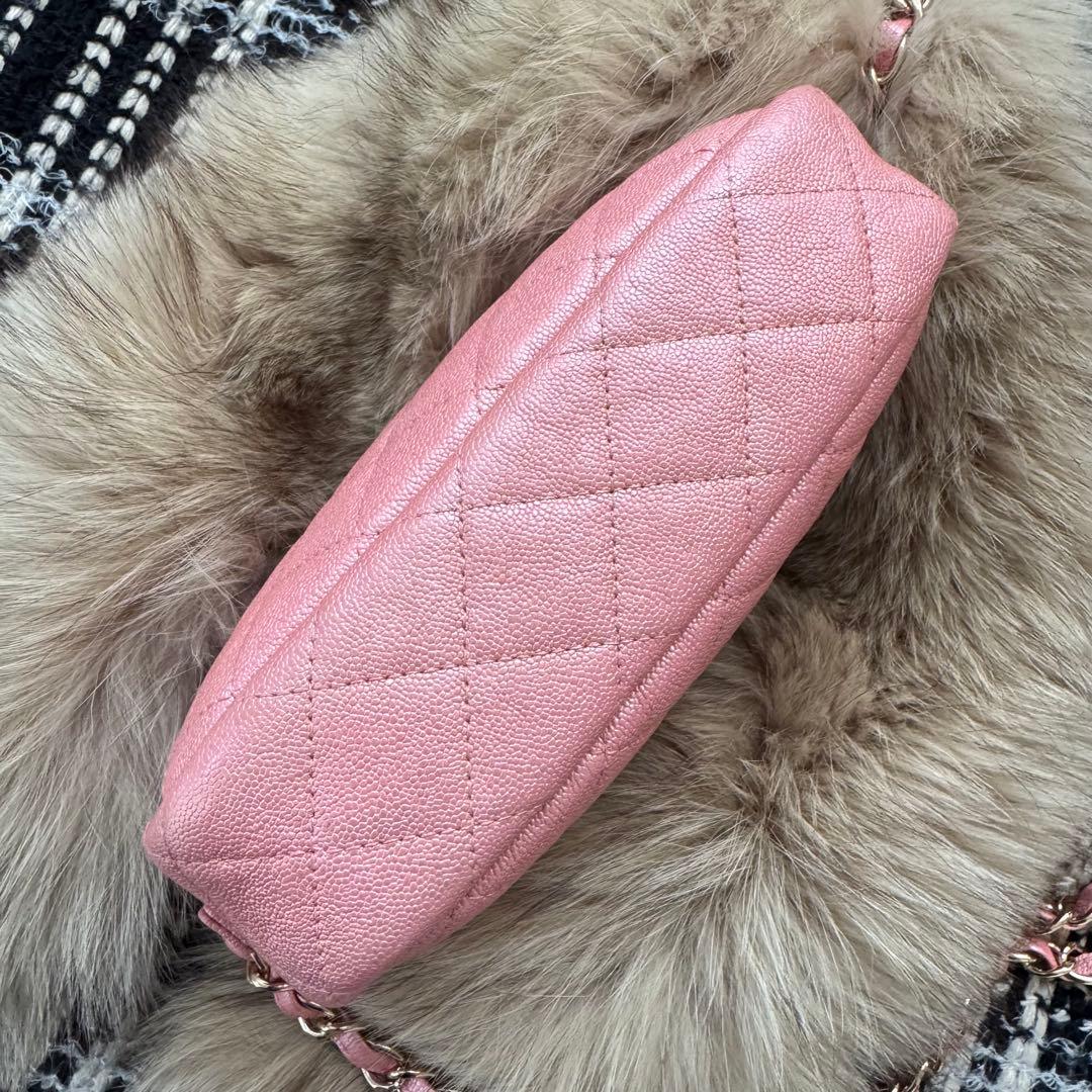 CHANEL キャビアスキン マトラッセ☆チェーンショルダーカメラバッグ