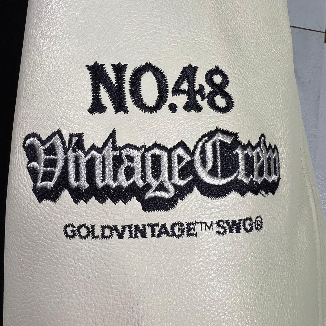 swagger スワッガー レザー切り替え スタジャン サガラ刺繍 XL