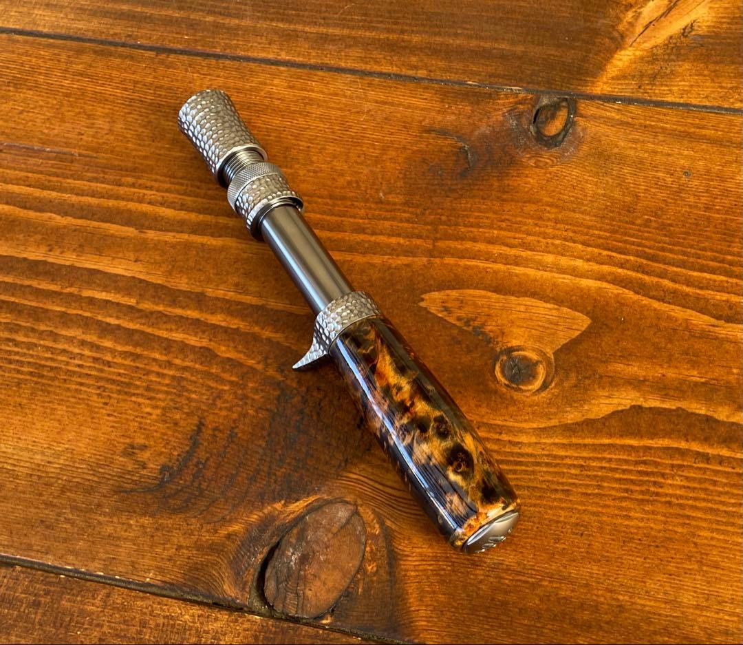 トラウトグリップ　ガンメタ　インロッドフェルール　ベイトロッド　天然木グリップ