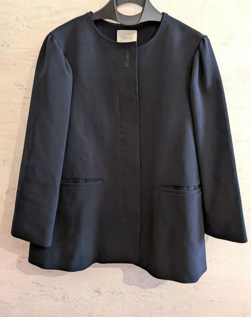 OHGA オーガ　セレモニー　ビジュー　ノーカラージャケット　フレア　パフ