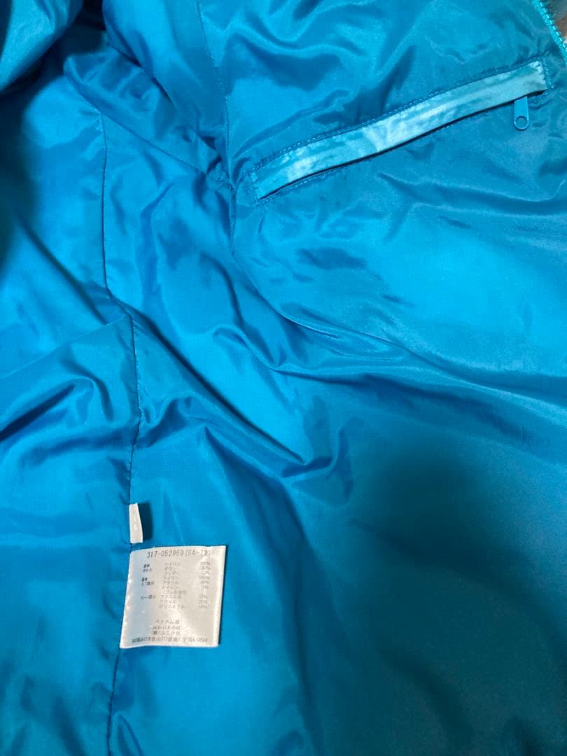 00's オールドユニクロ　プレミアムダウンジャケット　短丈　光沢　水色　y2k