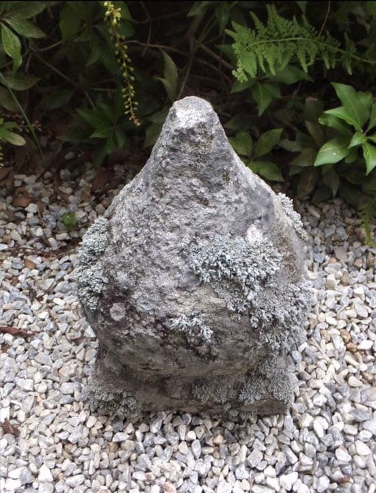 【苔むした古い宝珠・関守石・オブジェ】庭石箱庭苔鉢造園ガーデニングオーナメント