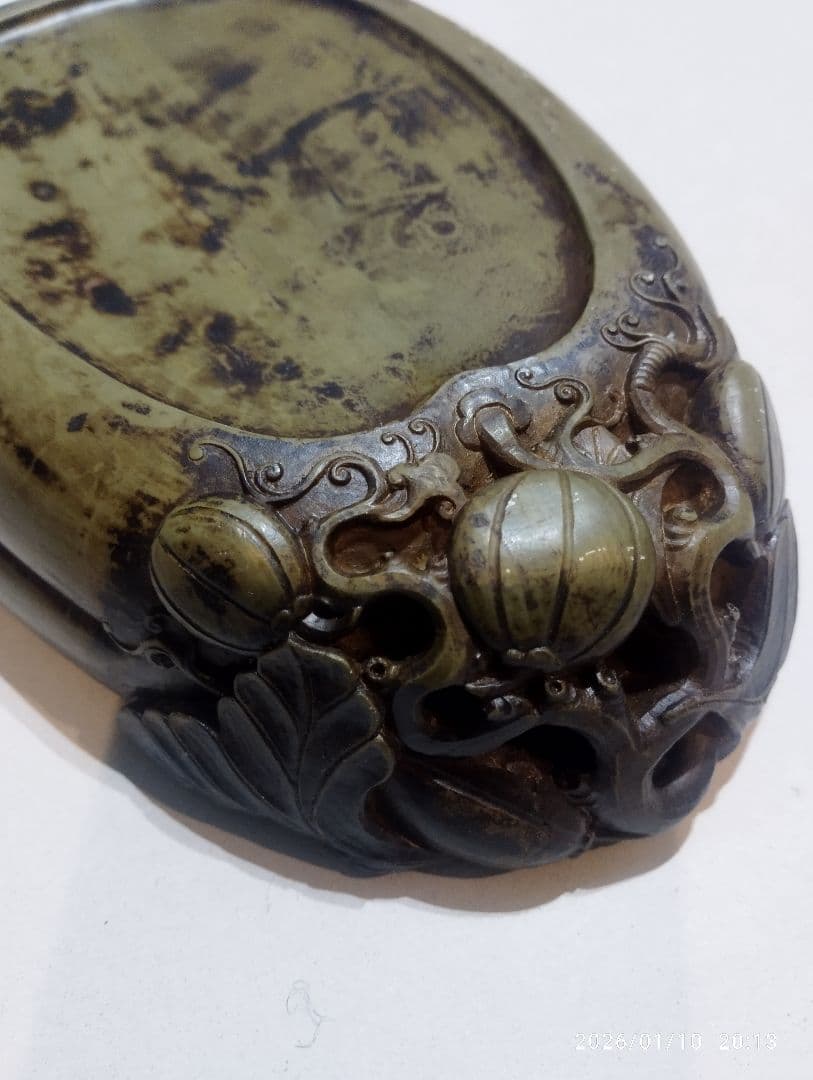 特価　中国美術　端渓硯　緑端渓　硯　書道具