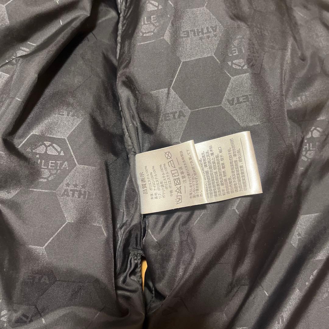 【美品】ATHLETA アスレタ フード付 ダウン ベンチコート Sブラック