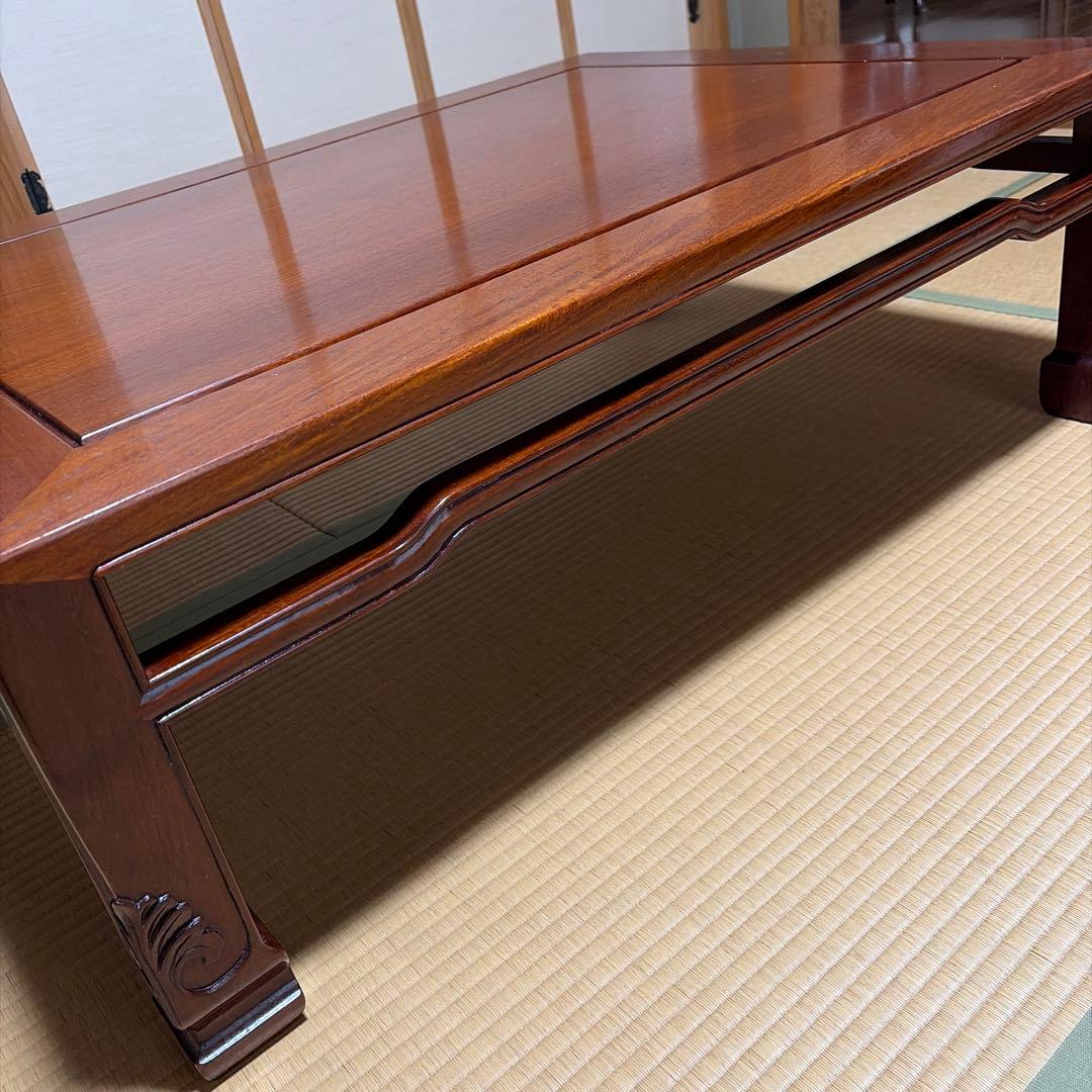 花梨無垢大型木製座卓 ダークブラウン