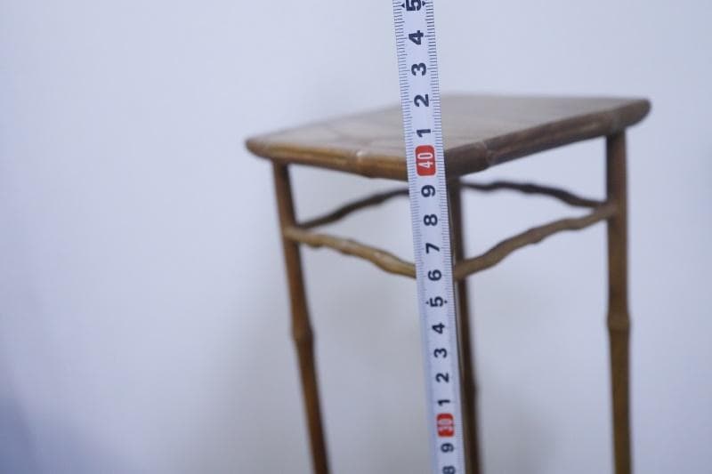 ◆文竹　欅　高台　飾り台　竹細工　盆栽台　古美術