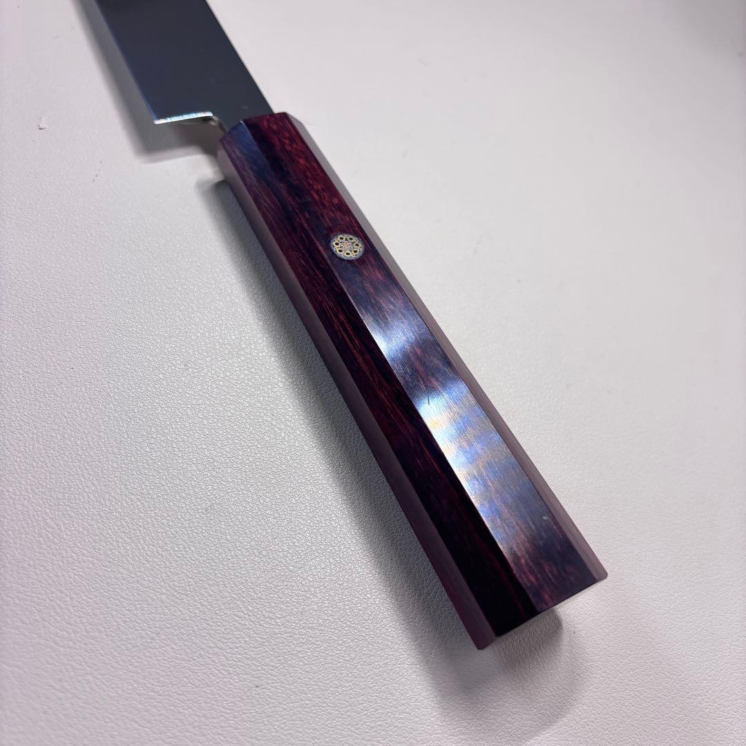 270mm 切付柳刃包丁 鏡面　紫檀八角柄 刺身包丁 「全鋼」'.