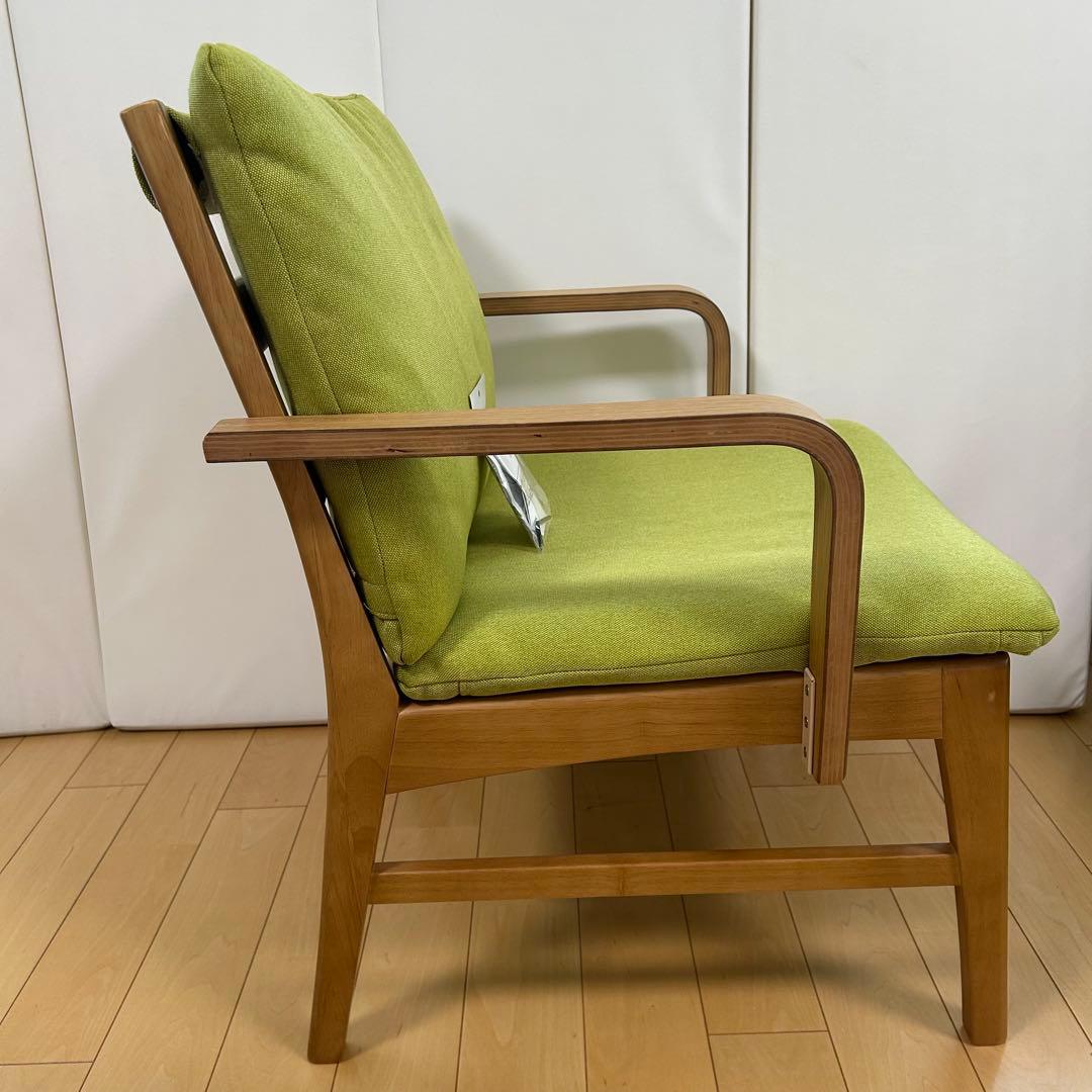 希少　ナフコ　天然木　ソファーチェア　ベンチ風切り替え可能　ラバーウッド