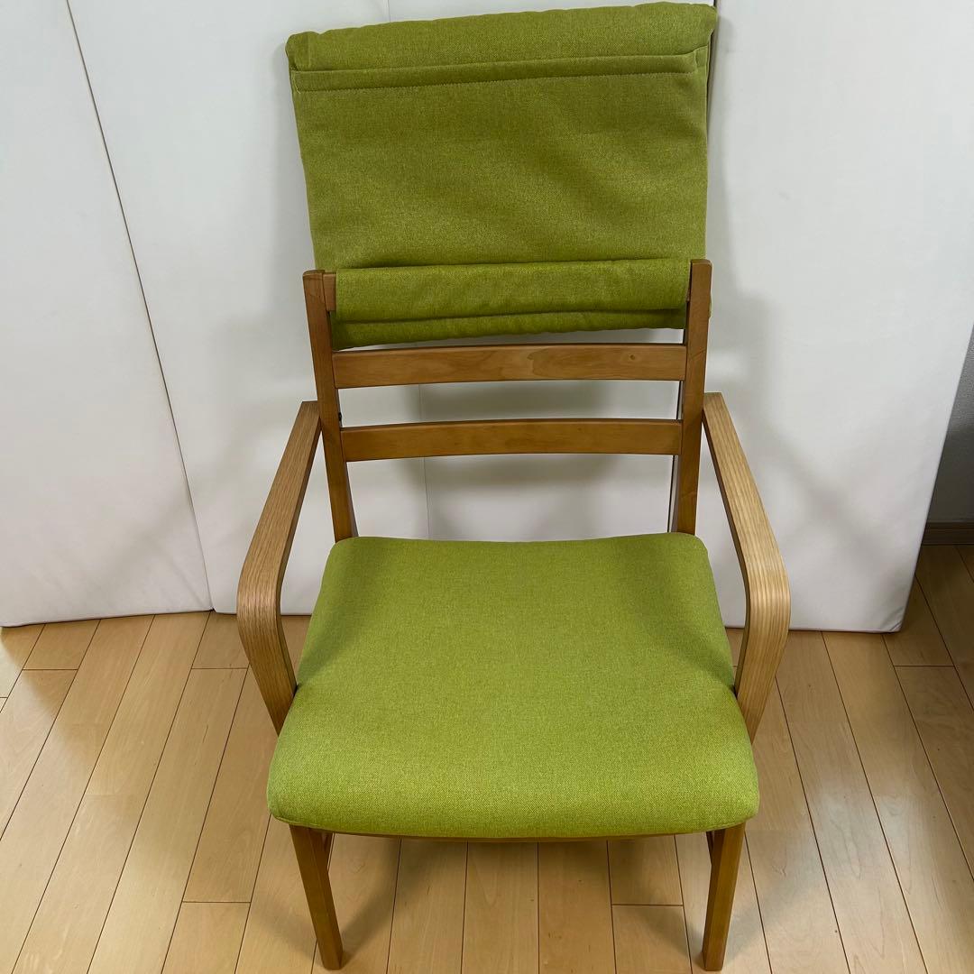 希少　ナフコ　天然木　ソファーチェア　ベンチ風切り替え可能　ラバーウッド