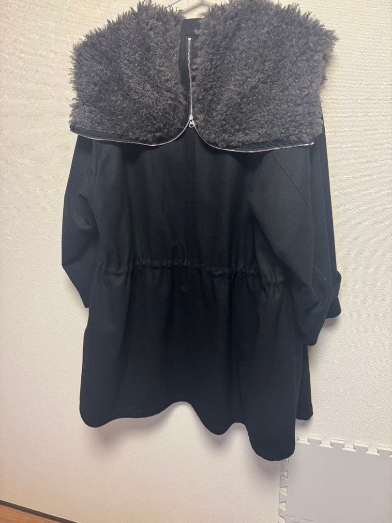 IENAイエナ ウーステッドフランネルモッズコート　モッズコート　ブラック